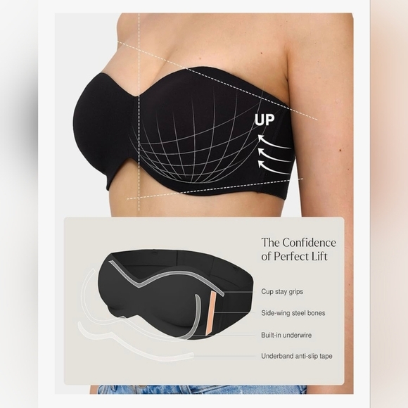 Popilush Strapless Push UP Minimizer Bra #989 - Picture 7 of 11